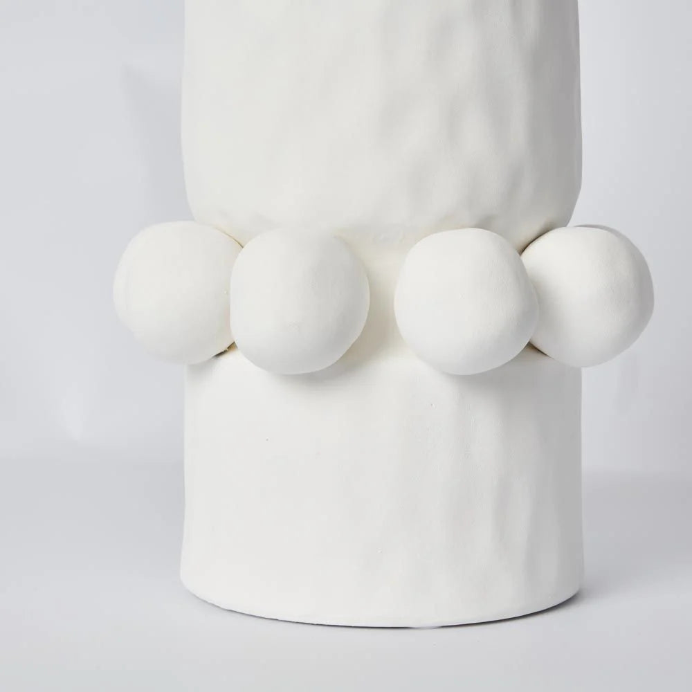 Tall Tiki Vase - White