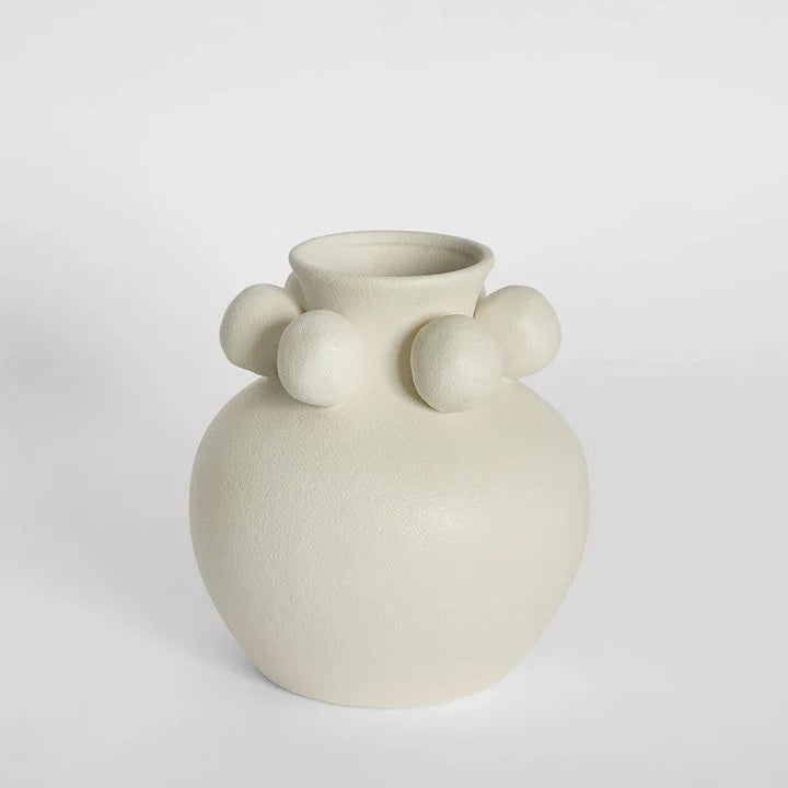 Tiki Round Vase Small - Off White