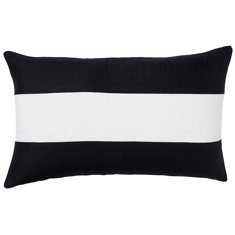 Linen Stripe Black Lumbar 30 x 50