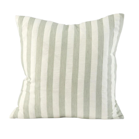 Santi Linen White & Pistachio Stripe 40 x 60 cm