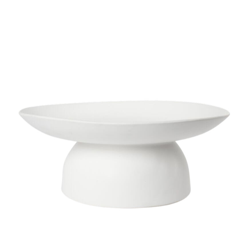 Marlowe Pedestal Platter Low White 35 x 30 x 13cm