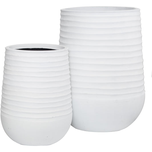 Ryker Tall Stonelite Planter White Small