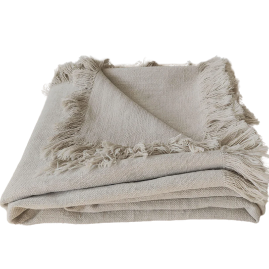 Champetre French Linen Throw 140 x 220cm Natural
