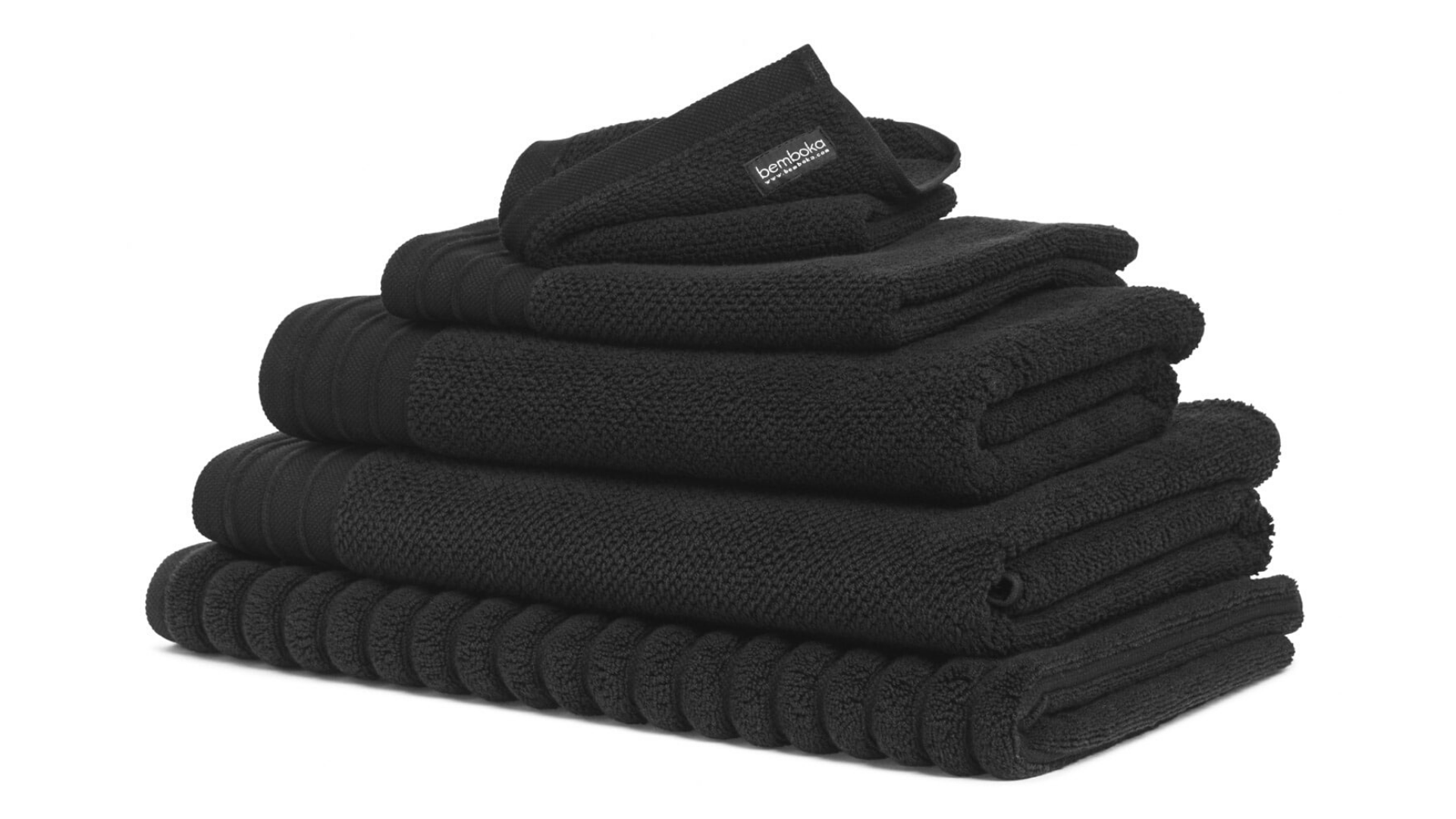 Jacquard Bath Towel Black URBAN EDGE STYLE