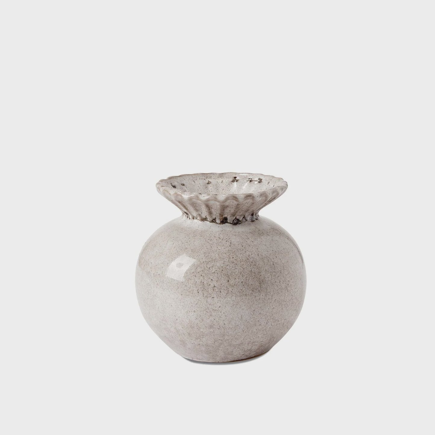 Frill Round Grey Vase