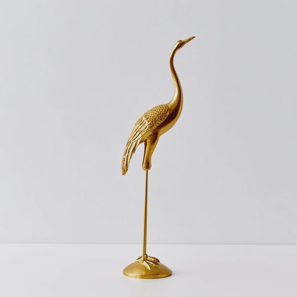 Gold Crane Sculpture 42cm