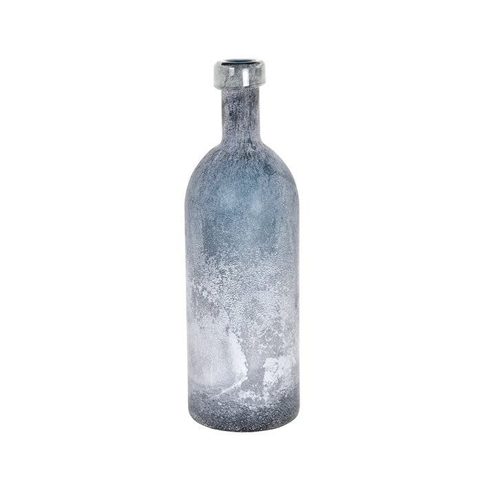 Villius Glass Sandblast Blue Bottle Narrow