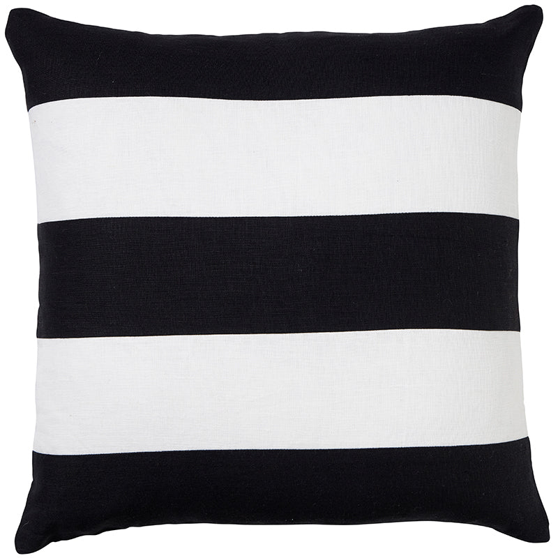 Linen Stripe Black Cushion