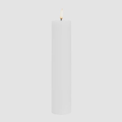 Nordic White Flameless Pillar Candles 6 x 22cm TALL