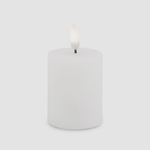 Nordic White Flameless Pillar Candles 5 x 7.5 cm XS