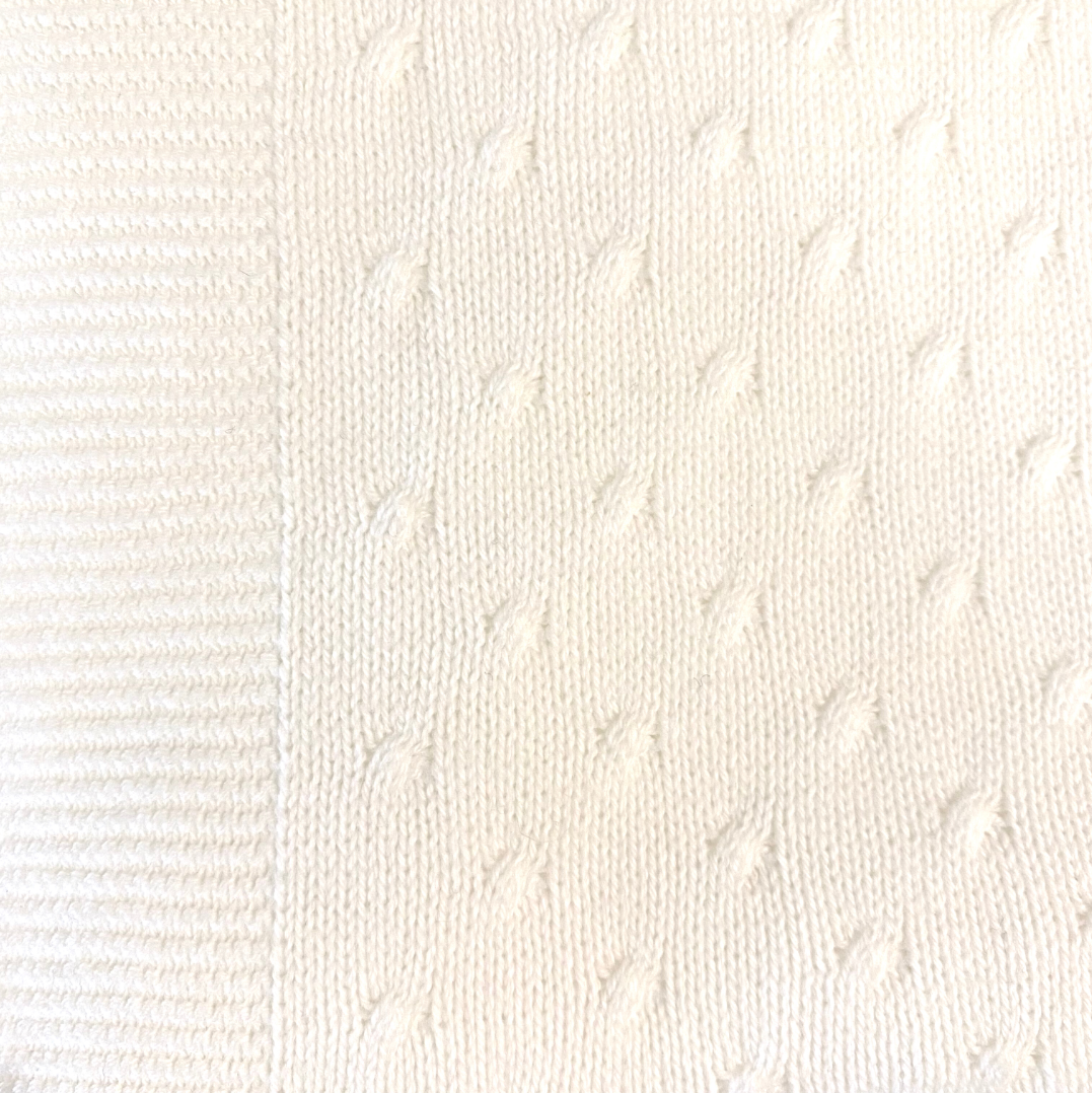 Knot Cotton baby Cot Blankets White