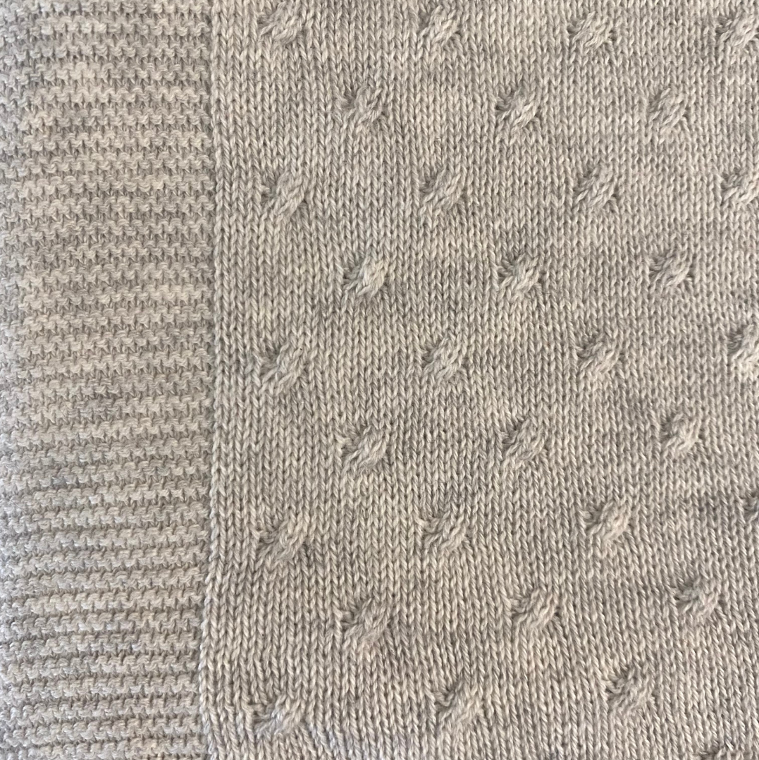 Knot Cotton Baby Cot Blankets Oyster