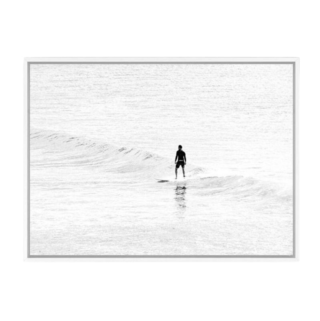 Surfer Photo Canvas White