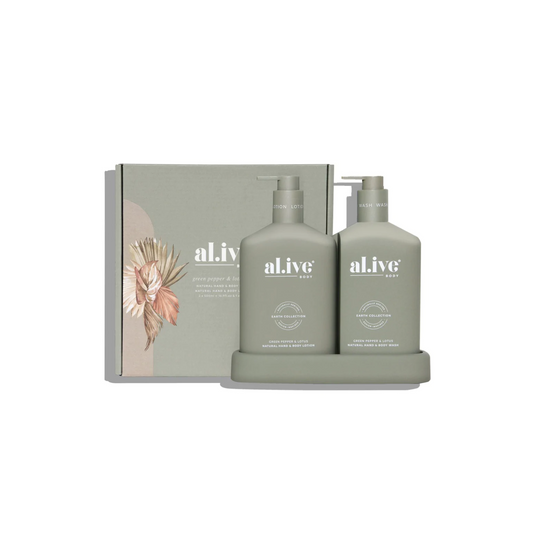 Al.ive Wash & Lotion Duo + Tray - GREEN PEPPER & LOTUS