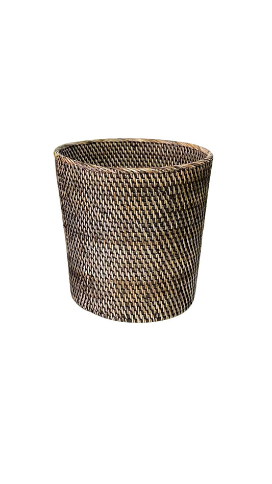 Brown Rattan Bin 25 x 25 x20 cm