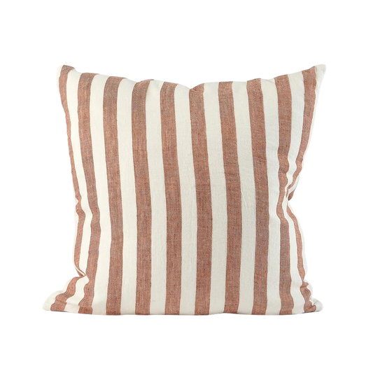 Santi Linen Cushion White & Nutmeg Stripe 40 x 60cm