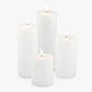 Nordic White Flameless Pillar Candles 8 x 15cm Med