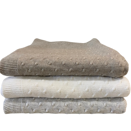 Knot Cotton Baby Cot Blankets Wheat