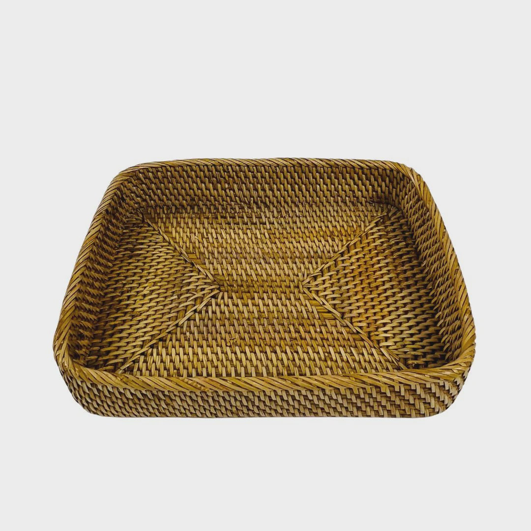 Display Rattan Tray - Small Tan 23 x 17 x 5 cm