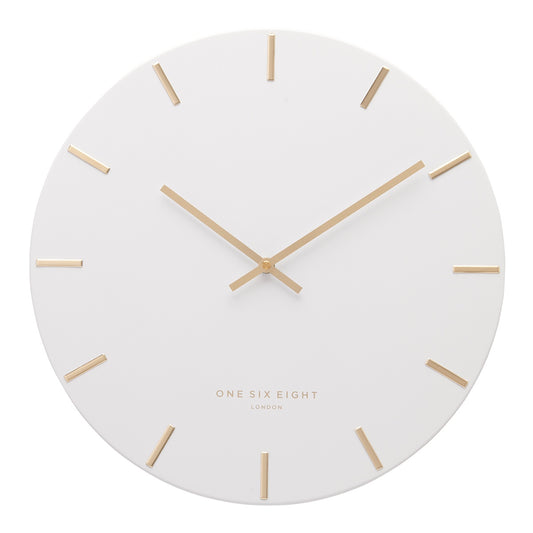 Luca White Silent Clock 40cm