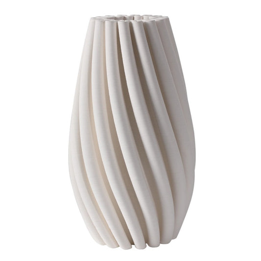 Nord Ceramic White Swirled Vase - Large
