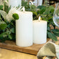Nordic White Flameless Pillar Candles 8 x 15cm Med