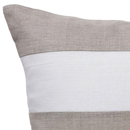 Linen Stripe Sand Lumbar Cushion 30 x50