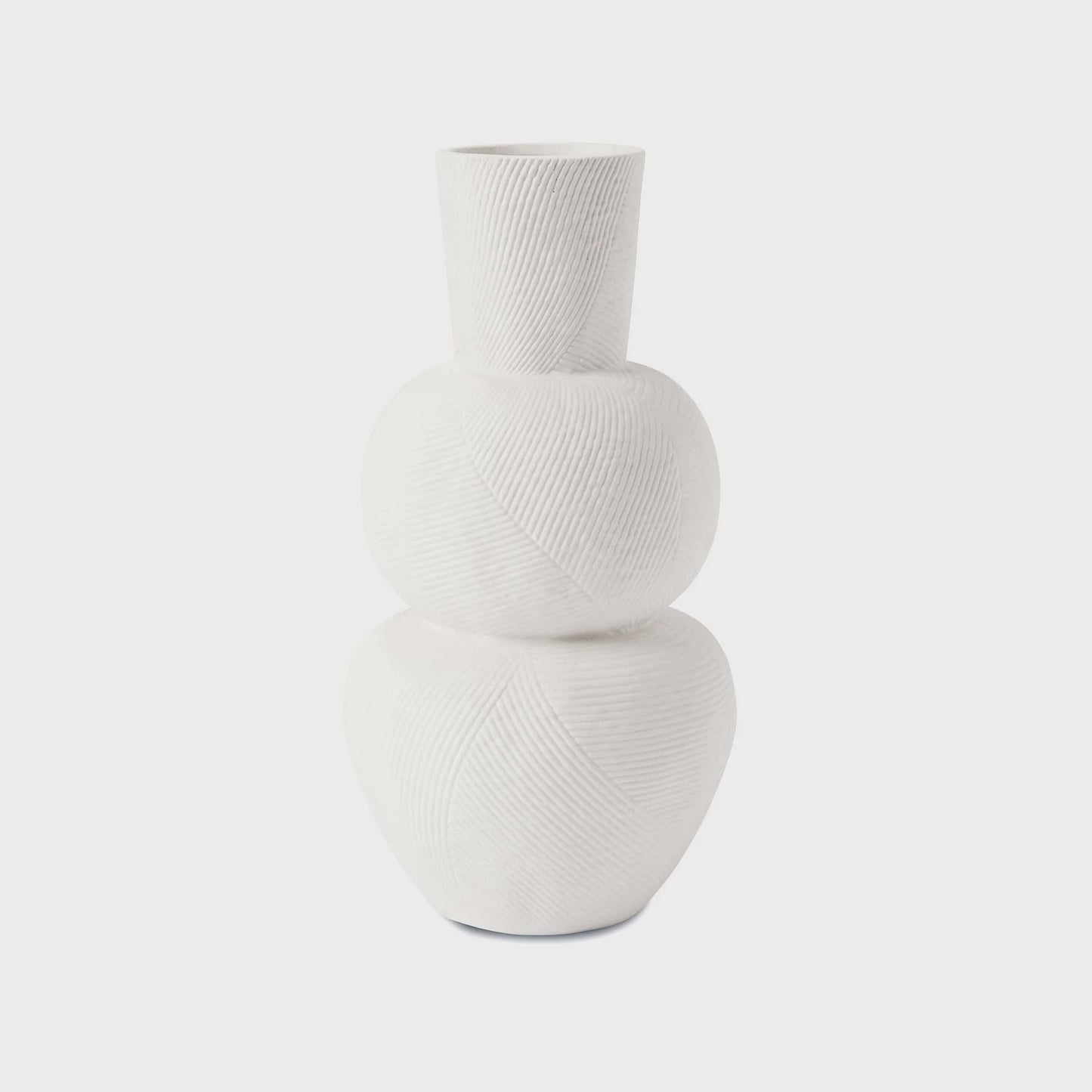 Rippled Textured Natural Clay Vase