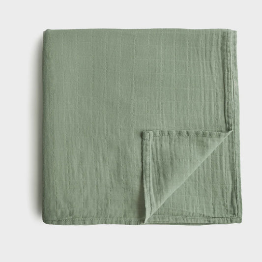Mushie Swaddle Sage