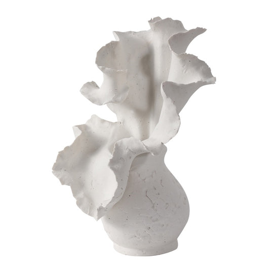 Plex White Ceramic Wave Vase