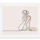 Women One Line Drawing, Black timber Framed print 80x120